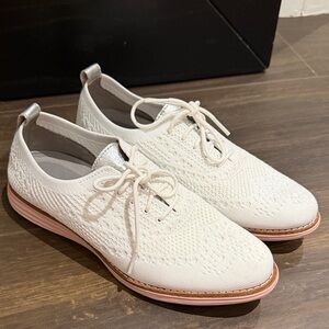 Cole Haan Cream Lace-Up Flats